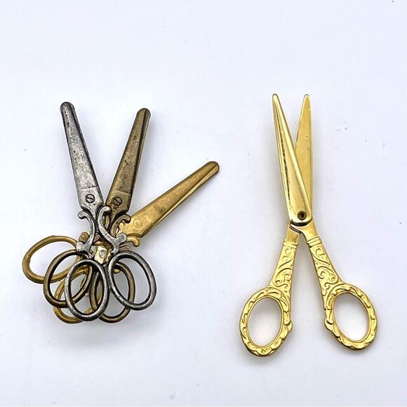 Vintage JJ Jonette Scissor Brooch Pin + Multi-Scissor Cluster Brooch - Set of 2 - Picture 11 of 11